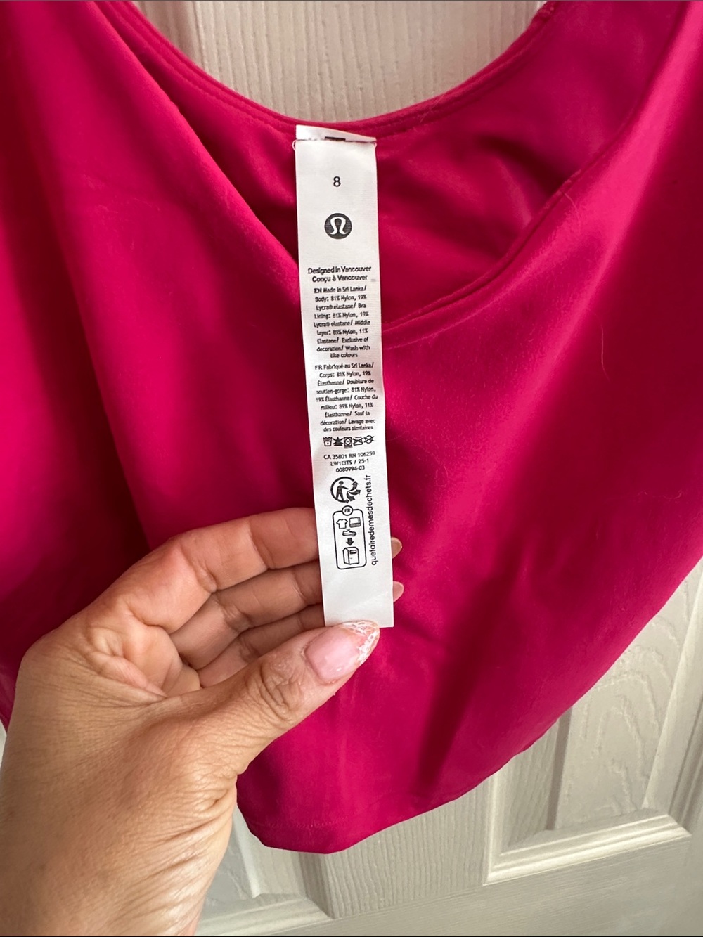 lululemon athletica Women's Pink Active Tank Crop Top - Picture 2 of 4